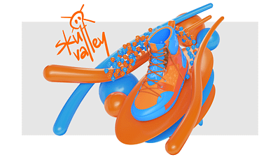 Skull Valley 3d art bone cinema 4d clean concept design graphic design hypebeast illustration minimal modern render shoe skull sneaker streetwear substance thegreatshoecase visualization