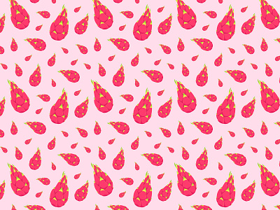 Dragon Fruit Pattern 1 dragon fruit dragon fruit illustration fruit pattern pink