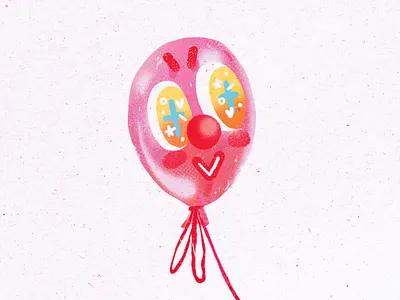 Clowning away balloon clown digital illustration photoshop