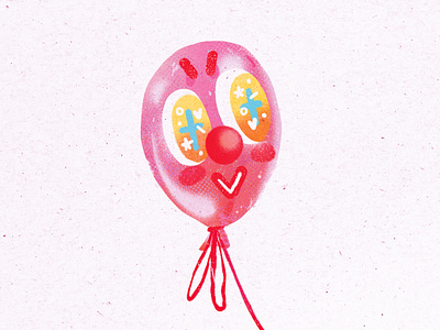 Clowning away balloon clown digital illustration photoshop