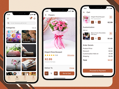 Custom Gift Order Concept App adobe xd cards chocolates custom customized figma flowers gift gifts presants sketch ui ui ux ui design uidesign uiux user experience user interface ux visual design