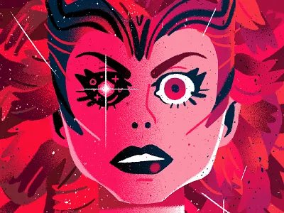 Wandavision digital fanart illustration marvel photoshop scarlet witch wanda wanda maximoff wandavision