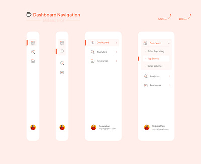 Dashboard Navigation for SaaS applications dashboard side nav side nav dashboard side navigation