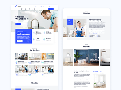 Emergency Plumbing Service Website Template 2022 australia contractor contractor business design emergency service template trade trades business tradie ui ux web web template webdesign website website template