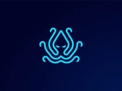 Squid blue design gaming graphic design logo squid