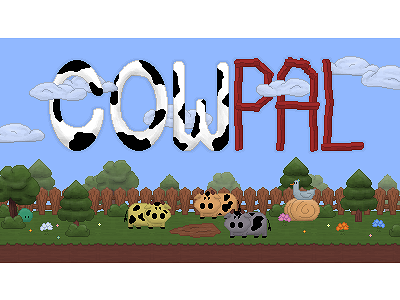 CowPal Pixel Art Video Game Concept animals aseprite concept design conceptual cow design flowers game art game design graphic design illustration nature pixel pixel art pixel design pixel typography pixels ui video game video game concept