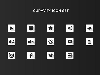 Curavity Icon set application black dark icon mobile game ui ui design ux design