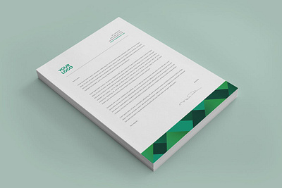 Professional Green Business Stationery brand stationery branding business clean cool creative green indesign letterhead minimal mockup modern pattern presentation print print template printing professional simple stationery