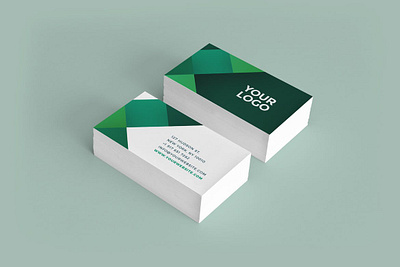 Professional Green Business Stationery brand stationery branding business clean cool creative graphic design green indesign letterhead minimal mockup modern pattern print print template printing professional simple stationery