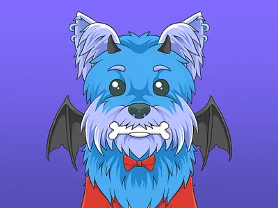 Yorkie Vampire animal art artwork avatar cartoon character design dog drawing icon illustration logo mascot nft yorkie