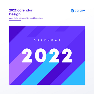 2022 calendar Design with every 12-month 3D text 12 month 2022 big calendar calendar calendar 2022 design desk calendar illustration wall