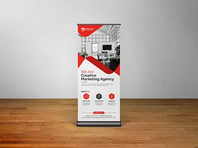 Roll-Up Banner advertise backdrop banner banner design billboard branding graphic design popup banner print print design pullup banner roll up sign sign board signage signage design yard sign