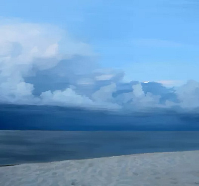 All Shades of Blue (Horn Island 34) digital painting island painting photography