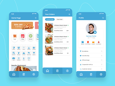 Food Delivery app UI Design 3d animation app branding design graphic design icon illustration logo motion graphics ui ux vector