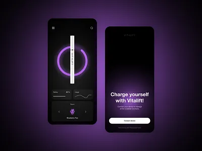 VITALIFT App UI Concept: Home / Onboarding app app design blurry clean effect glass glassy iqos minimal modern shadows simple smoking typography typography ui ui vaping vaporizer vibrant