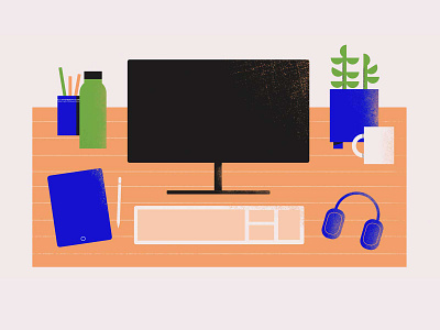 Workspace design desk illustration illustration for motion ipad pro procreate school of motion shape sketch texture work from home