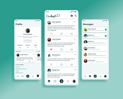 Context - Social Media App app design typography ui ux