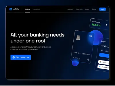 Frosted Glass Card Landing Page banking behance design dribble figma glassmorphism landing page ui ux