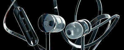 Translucent EarBuds cinema 4d graphic design photoshop product rendering redshift