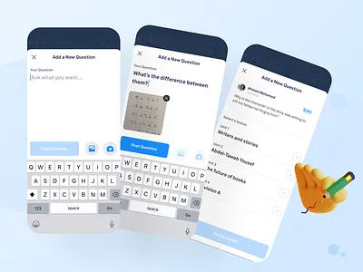 Ask a Question - Study Group - Social Learning Platform answer app ask education learning mobile mobile ui question social learning student teacher ui ux