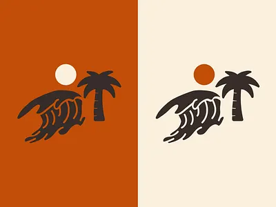 Wave Logo beach branding color design illustrator minimalistic ocean surf wave wave logo
