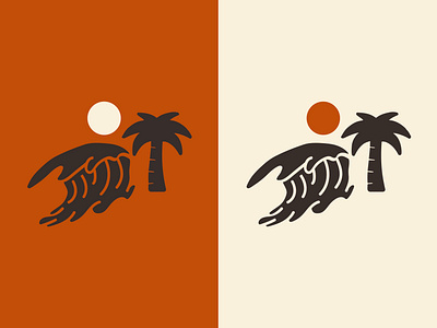 Wave Logo beach branding color design illustrator minimalistic ocean surf wave wave logo