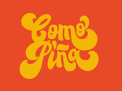 Como Piña album cover graphic design hand lettering lettering letters mambo music playful letters retro salsa script script lettering type typography