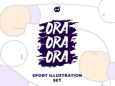 Ora Ora Ora Sport Illustration Set athletic character competition cute design entertainment games gym gymnastic illustration landing page mascot mobile app sport sports ui ux vector