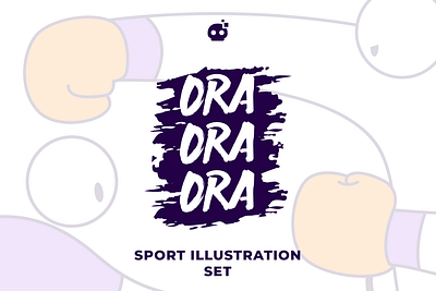 Ora Ora Ora Sport Illustration Set athletic character competition cute design entertainment games gym gymnastic illustration landing page mascot mobile app sport sports ui ux vector