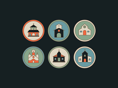 Church illustrations branding church color design illustration illustrator minimalistic
