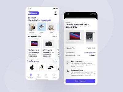 Shopper and Traveler Marketplace app design delivered by traveler design e commerce grabr illustration interface marketplace shop abroad shop online shopper app travel app traveler trips ui user experience ux