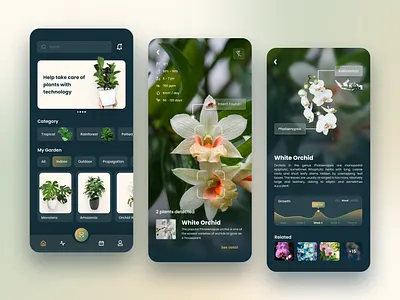 Plant Detections Apps artifical intelligence desin detection flower garden mobile app plant ui design uiux