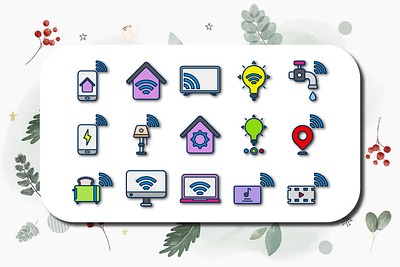 Smarthome icon with simple style design flat icon icons illustration vector