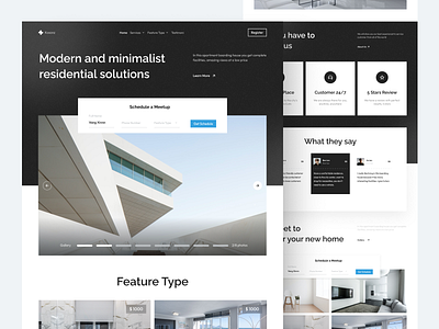 Apartment Landing Page about us apartment booking detail page footer form gallery home landing page resident stay testimoni ui web design