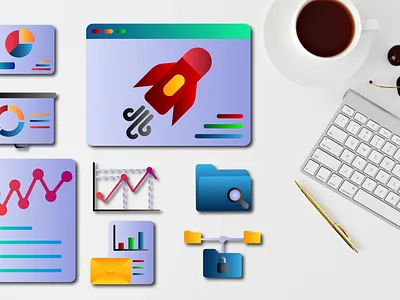 Business icon business design flat gradient icon icons office vector