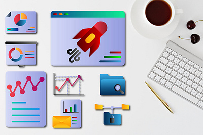 Business icon business design flat gradient icon icons office vector