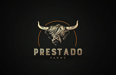 Bull Logo for Prestado Farms bull logo creative gold logo minimal design realistic feel