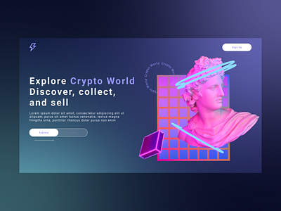 Crypto World branding crypto design graphic design illustration logo nft typography ui ux vector web world