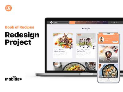 Book of recipes mobile app redesign ui ux web