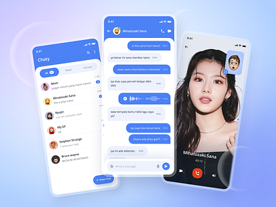 Chaty - Messagin App Design app app design call chat chat app chatting communication conversation media message messaging messenger mobile app sana social twice ui uiux ux video call