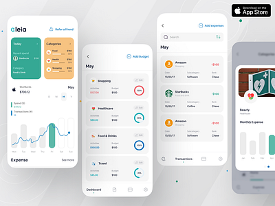 Eleia - Savings, Bills, Money Manager (Live) app store app ui charts finance financial service fintech app graph interaction ios ios app live app mobile mobile app money management ofspace online banking ui ux wallet