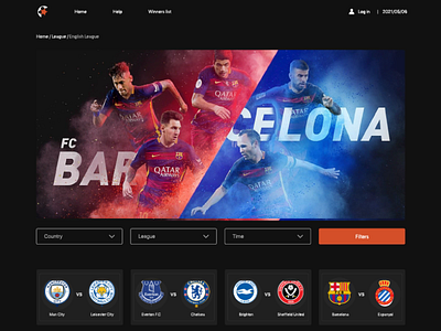 WHO WINS? Inner page betting website design football graphics football website graphic design motion graphics sport website ui ui design uiux web desigm