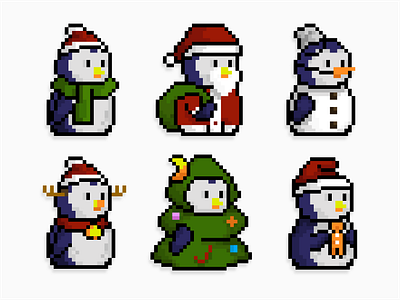 Chirstmas Scout NFT's Collection 🎅 animal bitcoin blockchain character chirstmas ethereum gift illustration metaverse nft penguin pixelart snowman