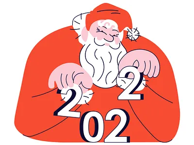 Happy 2022 2022 calendar character design flat happy new year new year santa claus vector