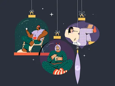 Christmas balls. Festive isolation. card character design christmas ball christmas card colorfull girl character illustration isolation merry christmas minimalism texture ui ux vector xmas