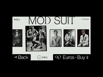 Celia Madias - item detail big cta concept exploration fashion item detail minimal mod suit paul weller photo film product page the jam typhography ui webdesign website