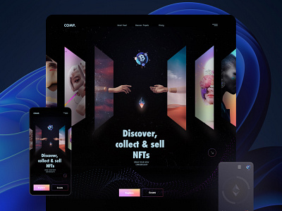 Nft web 3d 3d art binance bitcoin clean crypto dark mode design for crypto ethereum gallery interface mi minimal nft nft platform token ui ux visual website