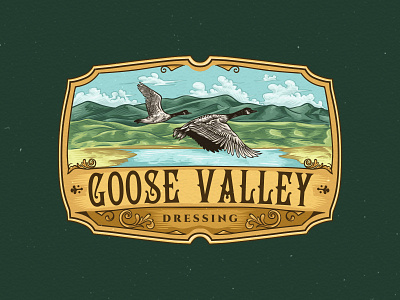 Goose Valley Dressing Logo badge badge logo brand design branding design goose valley hand drawing hand drawn hand drawn logo illustration logo logo design old school ornament retro valley victorian logo vintage vintage design vintage logo