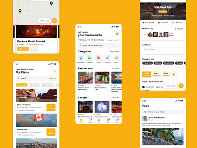 Trip Planner mobile plan prototype trip ui ux xd