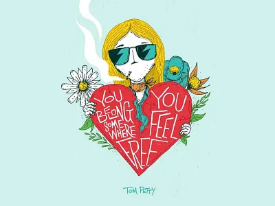 Through Their Words - Tom Petty illustration song lyrics throughtheirwords tom petty